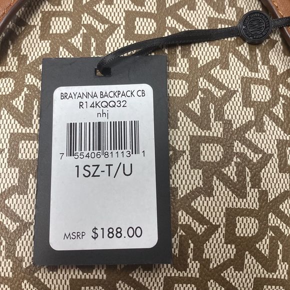 DKNY CROSSBODY “brayanna backpack” clutch purse in vegan leather monogram - Picture 6 of 6